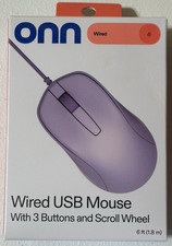 ONN Wired USB Mouse, 3 Buttons, Lavender picture