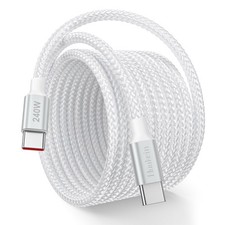 Huukein 240W USB C to C Cable 8ft, Long C C 8 feet, White picture