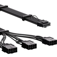 PCIe 5.0 Extension Cable, 16 Pin (12+4) Male to PCIE 5.0 3x8 (6+2) Pin Female Sl picture