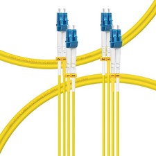 2 PCS OS2 LC To LC Single Mode Fiber Patch Cable 9/125um Yellow LSZH 1M/3ft picture