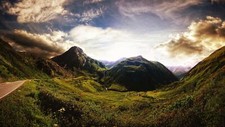 Landscape mountains valley road r scotland sky Custom Gaming Mat Desk picture