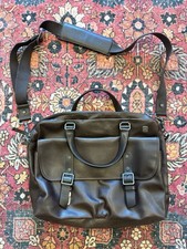 Tumi Brown Full-Grain Leather Crossbody Briefcase & Laptop Messenger Bag picture