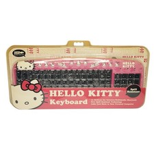 Hello Kitty USB Keyboard Pink Black Sanrio 11 Hot Keys Function New Sealed picture