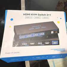 VPFET 2x1 HDMI 2.0 KVM Switch 4K@60Hz USB 3.0 Powered VP-SW200 Black picture
