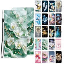 Lion Feather Flower Wallet Cover Case for Motorola Edge 30 G34 G84 G14 E13 G22 picture