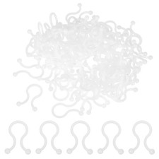 100Pcs White Plastic U Shape Round Tips Twist Lock Cable Wire Ties 10mm Dia picture