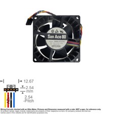 Fan Axial Muffin Cooling DC 12V  80mm 80x80x38 San Ace 80 9G0812P1F041 0.58A picture