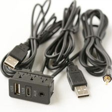PD USB Port Charger AUX Extension Cable Adapter Car Boat Dash Flush Mount 1.5M picture