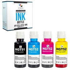 CMYi 4PK Compatible GT51 GT52 Ink Bottles Combo fits HP DeskJet GT 5810 GT 5811 picture
