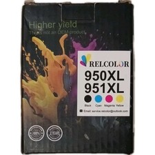 Relcolor 950 xl 951 xl 4 pack ink 1 black, 1 Cyan, 1 Magenta, and 1 Yellow picture