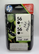 HP 56 NEW 2-Pack Black Ink Cartridges C9502AE Inkjet Printer Fax Copier picture