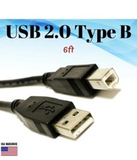 6ft Printer USB 2.0 Type A Male to B Male Black Cable - Brother Dell Epson HP picture