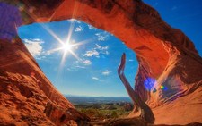 Landscape desert sky arches national park utah rock Custom Gaming Mat Desk picture