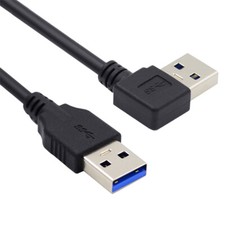 Cablecy Angled USB 3.0 Type-A Male to Straight 3.0 Type-A Male Data 5Gbps Cable picture
