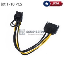 lot SATA 15Pin to PCIe 8‑Pin(6+2) Video Card Power Supply Cable 20cm Short Lead picture