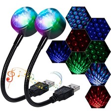 LuxLumin Car Roof Lights, USB Star Projector Night Light, Adjustable 2 Packs picture