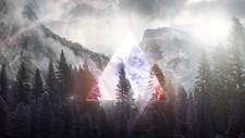 Landscape abstract glitch art trippy triangle nature Custom Gaming Mat Desk picture