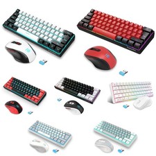 Snpurdiri 2.4G Wireless Mini 60% Gaming Keyboard & Mouse Combo RGB Backlit picture