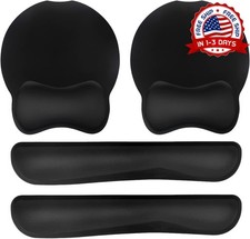 Pack 4 Kit Ergonomico Mouse Pad y Reposamunecas Para Teclado Espuma de Memoria picture