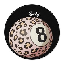 Funky Cheetah Print Lucky 8 Ball Round Gaming Mouse Pad, Trendy Leopard Print... picture
