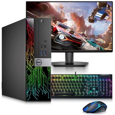 Dell 3040 RGB Gaming PC i7-6th 16GB 1TB SSD HDD 24” LED AMD RX-550 RGB-KB&M W11 picture