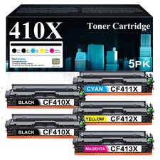 High Yield 410A 410X Toner for HP M477 M452 Series Printers (5-Pack, C/M/Y/K) picture