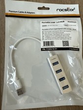 Rocstor Premium Portable 4 Port SuperSpeed Mini USB 3.0 Hub - Aluminum Silver - picture