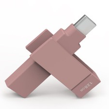 iXflash 128 GB Backup Flash Drive USB A & USB C for iPhone iPad & Computer Pink picture