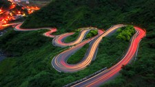 Landscape nature road house lights long exposure trees Custom Gaming Mat Desk picture