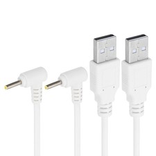 2 Pcs USB to DC 5.5x2.5mm Barrel Jack Power Charger Connector Cables, White picture
