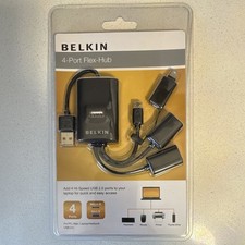 Belkin 4-Port USB 2.0 Portable Hub Black 1ft Mini/Micro-USB Adapters F4U040 picture