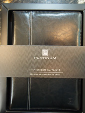 Pt Platinum Microsoft Surface 3 III Leather Folio Case Stand BLACK picture