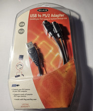 Belkin F5U119-E USB-A Male to Dual PS/2 Female Adapter 1:2 6in Black picture