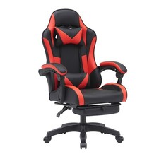 Gaming Chair Swivel Computer Racing Ergonomic Office Chair w/ Footrest Red picture