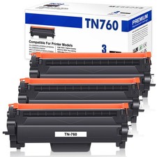 3x Toner (with Chip) for Brother TN760 TN730 DCP-L2550DW HL-L2370DW L2390DW picture