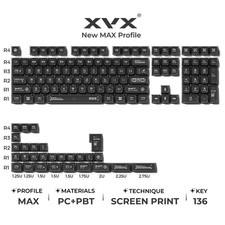 XVX White Cats Eye MAX Profile PBT Keycap Set 136-Key Double Shot MX Switch picture