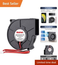 Efficient 12V 75mm Brushless Fan - Whisper-Quiet 3000 RPM Blower Solution picture
