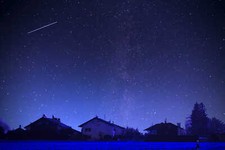 Landscape photography sky house universe stars photo Custom Gaming Mat Desk picture