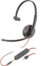 Poly Blackwire C3215 On-Ear Wired Headset USB-C 3.5mm Black Skype Cisco Avaya picture