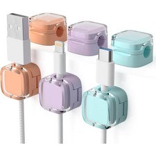 6 Pack Magnetic Cord Organizer & Cable Clips - Adjustable Under Desk Cable picture