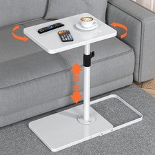 TV Tray Table for Couch - Adjustable Height, 360° Swivel Panel, Stable Metal Bas picture