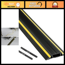 30ft Floor Cord Cover - Linkable Cable Protector, Heavy Duty Cord Hider, Black/Y picture