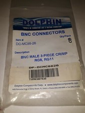 Dolphin Components Corp Dc-Mc88-26 Cable Coupler,Bnc/Male,Rg8/11 Coax,Pk8 picture