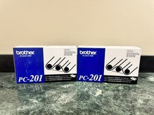 2 Pack Of Sealed OEM Brother PC-201 Print Cartridge Black Fax - New picture