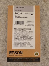 05-2022 GENUINE EPSON T6037 LIGHT BLACK 220ml INK STYLUS PRO 7800 9800 7880 9880 picture