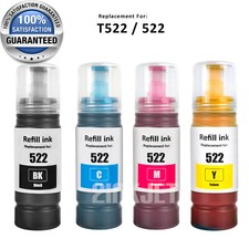 4PK T522 522 Ink Bottle Refill for Epson EcoTank ET-2710 ET-2720 ET-4700 ET-4800 picture