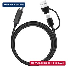 EGK 2 in 1 USB C to USB B Printer Cable with USB A Adapter, 6.5 Ft picture
