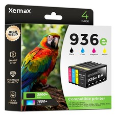 Replacement Ink Cartridges 4 Pack for HP 936e- High Yield, Open Box picture