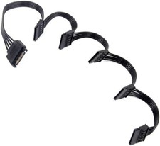Versatile 24 Inch SATA Power Cable - 15 Pin to 5 Connector for Multi-Devices picture