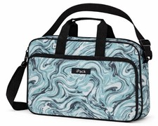 iPack 16 Inch Blue Marble Laptop Briefcase Messenger Bag Padded Computer Case picture